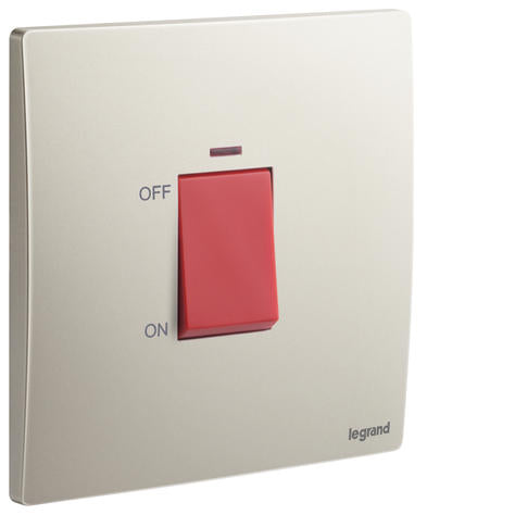 Legrand Mallia Senses Double Pole Switch 32A with Red LED Indicator