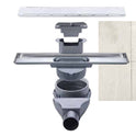Sukar Line-4 Shower Drain 40cm Ø50 - Stainless Steel Case (Plain Grate)