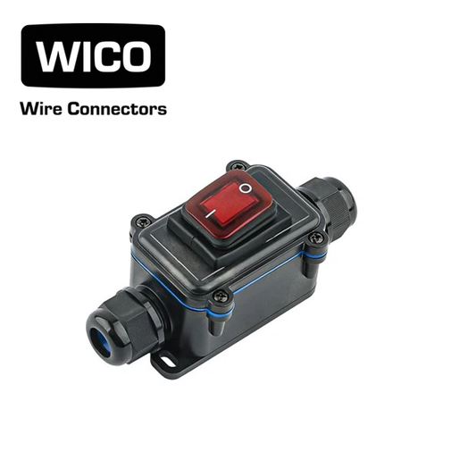 WICO Button Switch Waterproof Box – IP65, Double Cable Hole