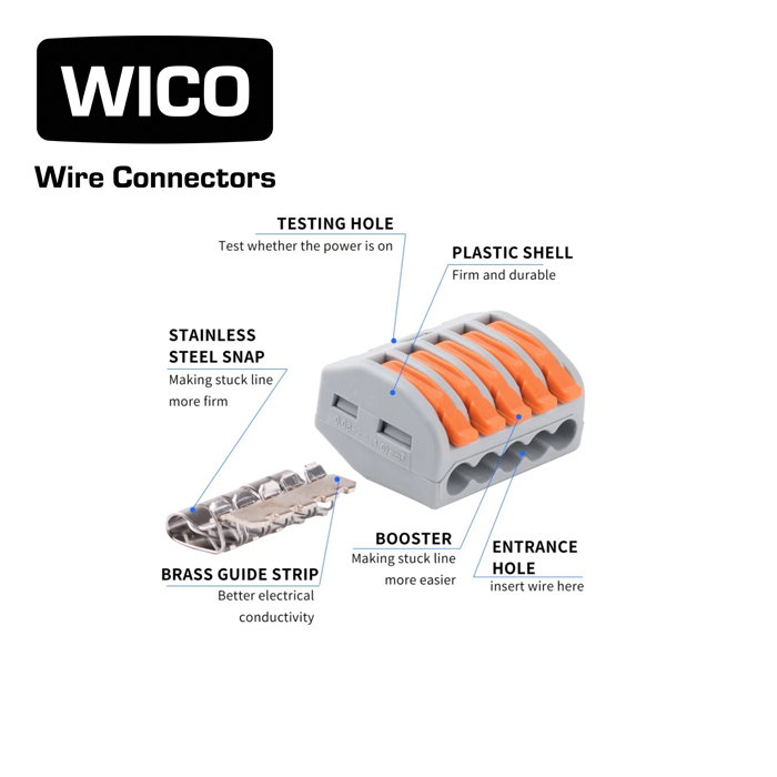 WICO 4-Pin Push-In Quick Wire Lever Connector – 0.08-2.5mm²