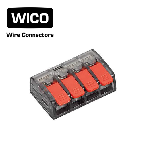 WICO 4-Pin Push-In Quick Wire Lever Connector – 0.2–2.5mm²