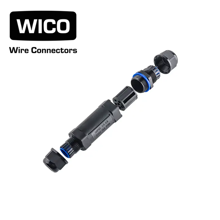 WICO 3-Pin Waterproof Inline Cable Connector – IP68, 0.5–2.5mm²