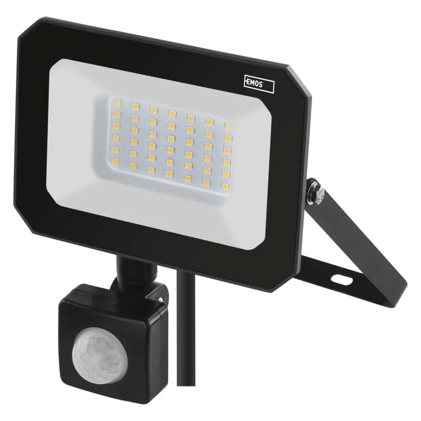 Legrand Emos Led Floodlight Simpo 30W IP44 PIR - Natural White (4000K)