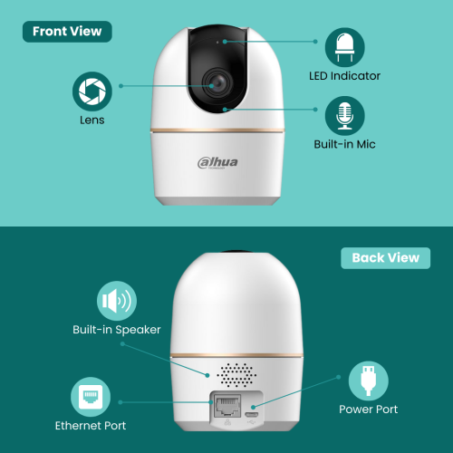 DAHUA 4MP Indoor Fixed-focal Wi-Fi Pan & Tilt Network Camera DH-H4A