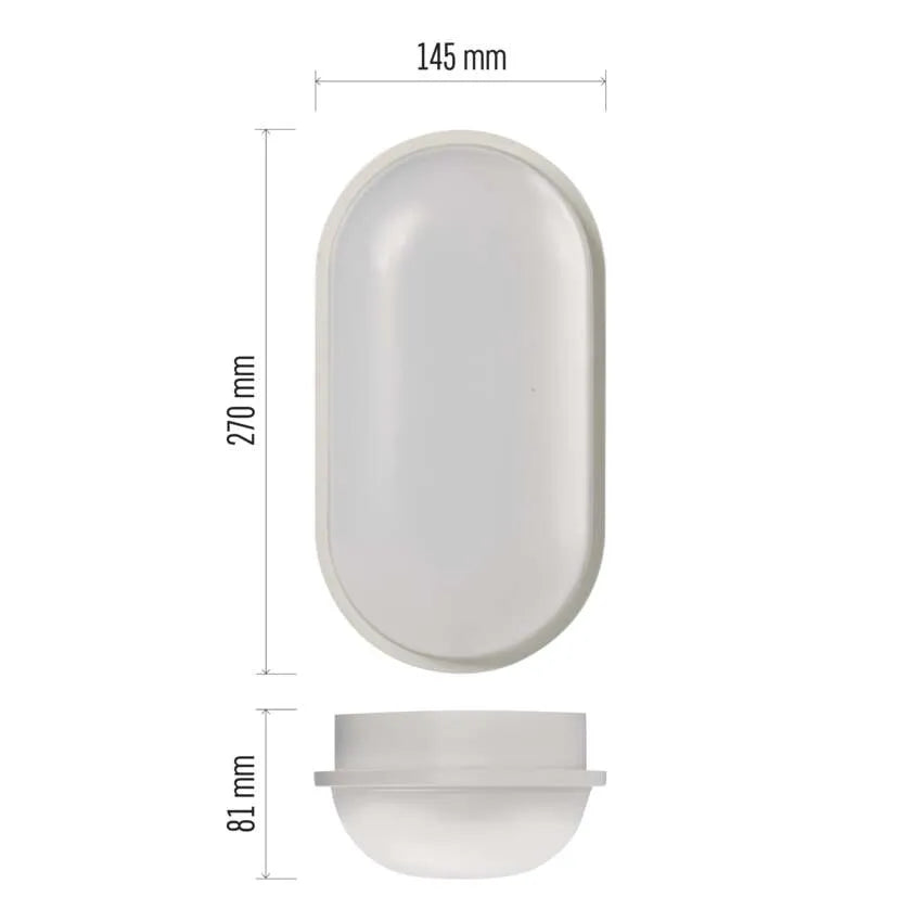 Legrand Emos Ceiling Lamp Qari Oval 20W IP65 - Natural White (4000K)