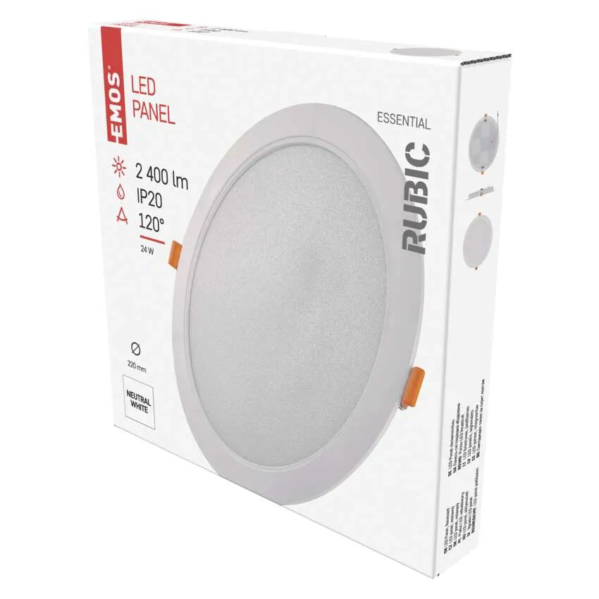 Legrand Emos White Led Panel Rubic Recessed 24W IP20 - Natural White (4000K)