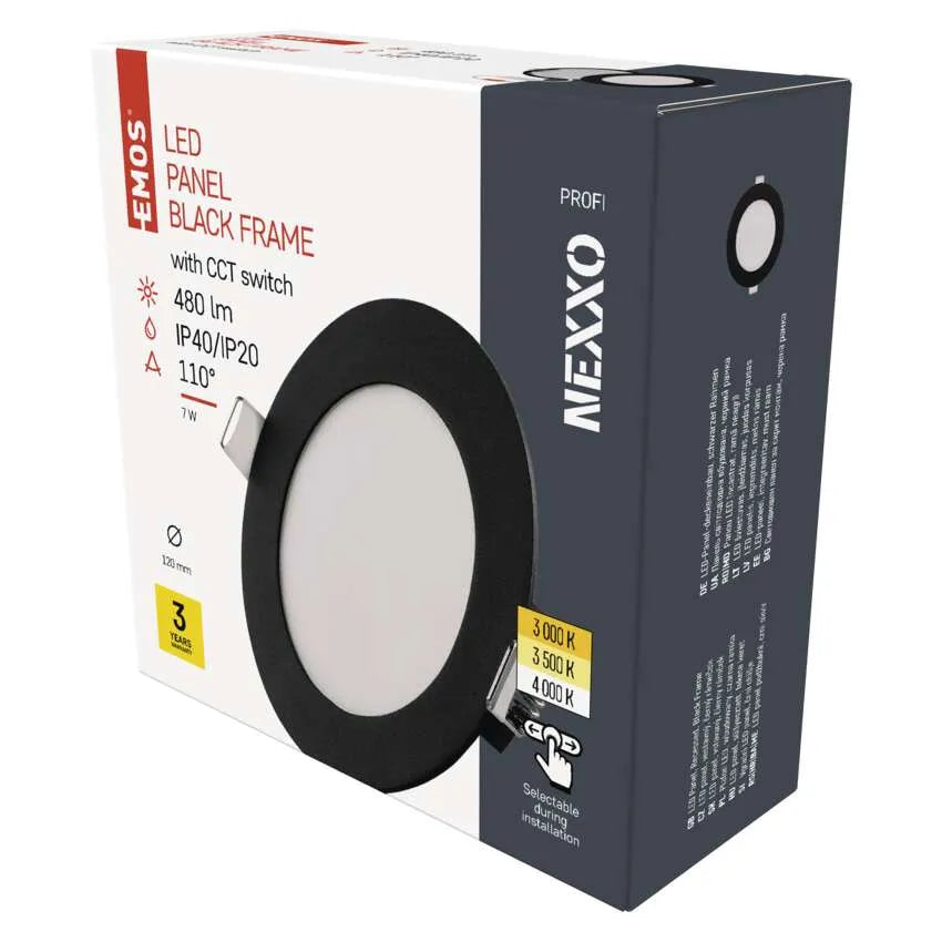 Legrand Emos Black Led Panel Nexxo Recessed 7W IP40 CCT - (3000K/3500K/4000K)