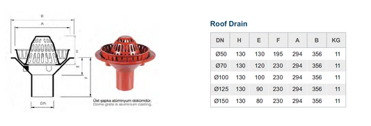 Sukar Cast Iron Roof Drain Ø100mm