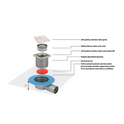 Sukar Line-10 Adjustable Drain Set 10x10cm Ø70mm - Plastic Frame (Side Outlet - Line Grate)