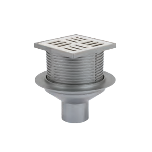 Sukar Line-15 Adjustable Drain Set 10x10cm Ø70mm - Plastic Frame (Bottom Outlet - Line Grate)