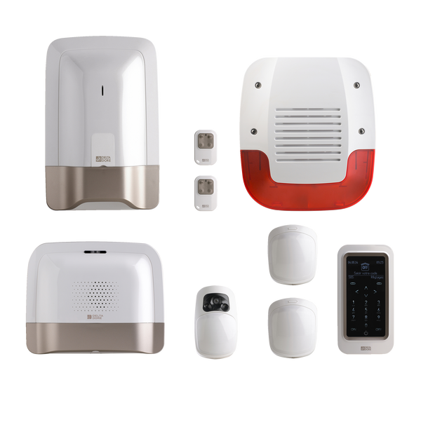 Delta Dore Pack alarm 8 wireless zones connected with GSM transmitter and video verification detector