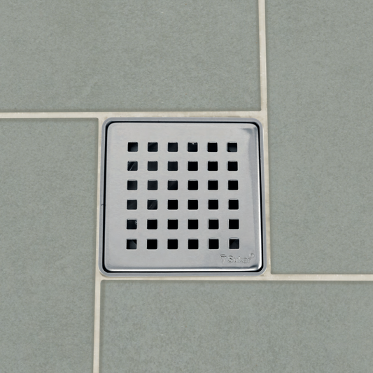 Sukar Stainless Steel Framed Square Drain - 10 x 10 cm