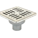 Sukar Standard Drain 15x15cm Ø50mm - Stainless Steel Frame (Bottom Outlet - Line Grate)