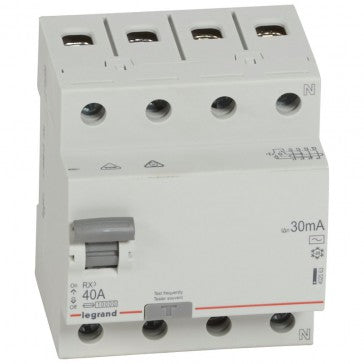 Legrand RCD LR 4P 40A 30 mA - AC type (400 V | neutral on right-hand side)