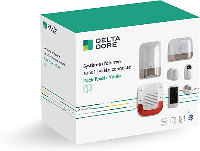 Delta Dore Pack alarm 8 wireless zones connected with GSM transmitter and video verification detector