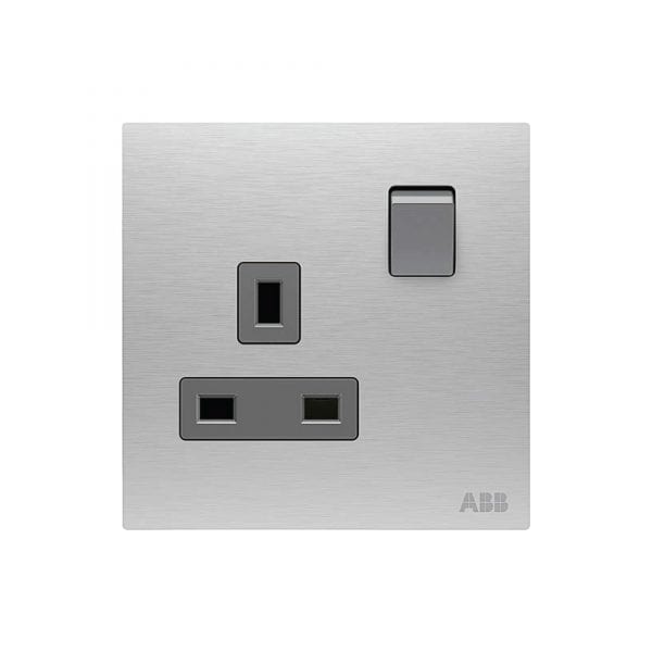 ABB Millenium Stainless Steel Single Switch Socket (13A)