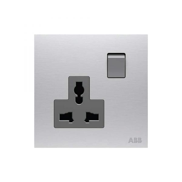 ABB Millenium Stainless Steel Single Universal Socket (13A)