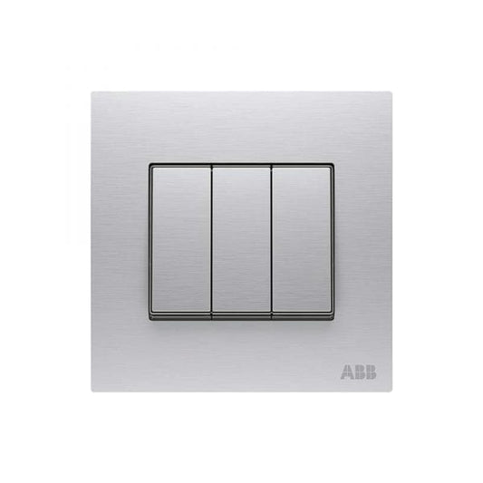 ABB Millenium Stainless Steel Switch 3 gang 2 Way 10AX