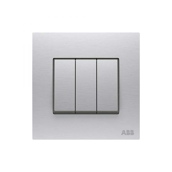 ABB Millenium Stainless Steel Switch 3 gang 2 Way 10AX