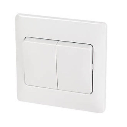 Schneider Slimline Switch Large Rocker (2 Gang 2 Way)