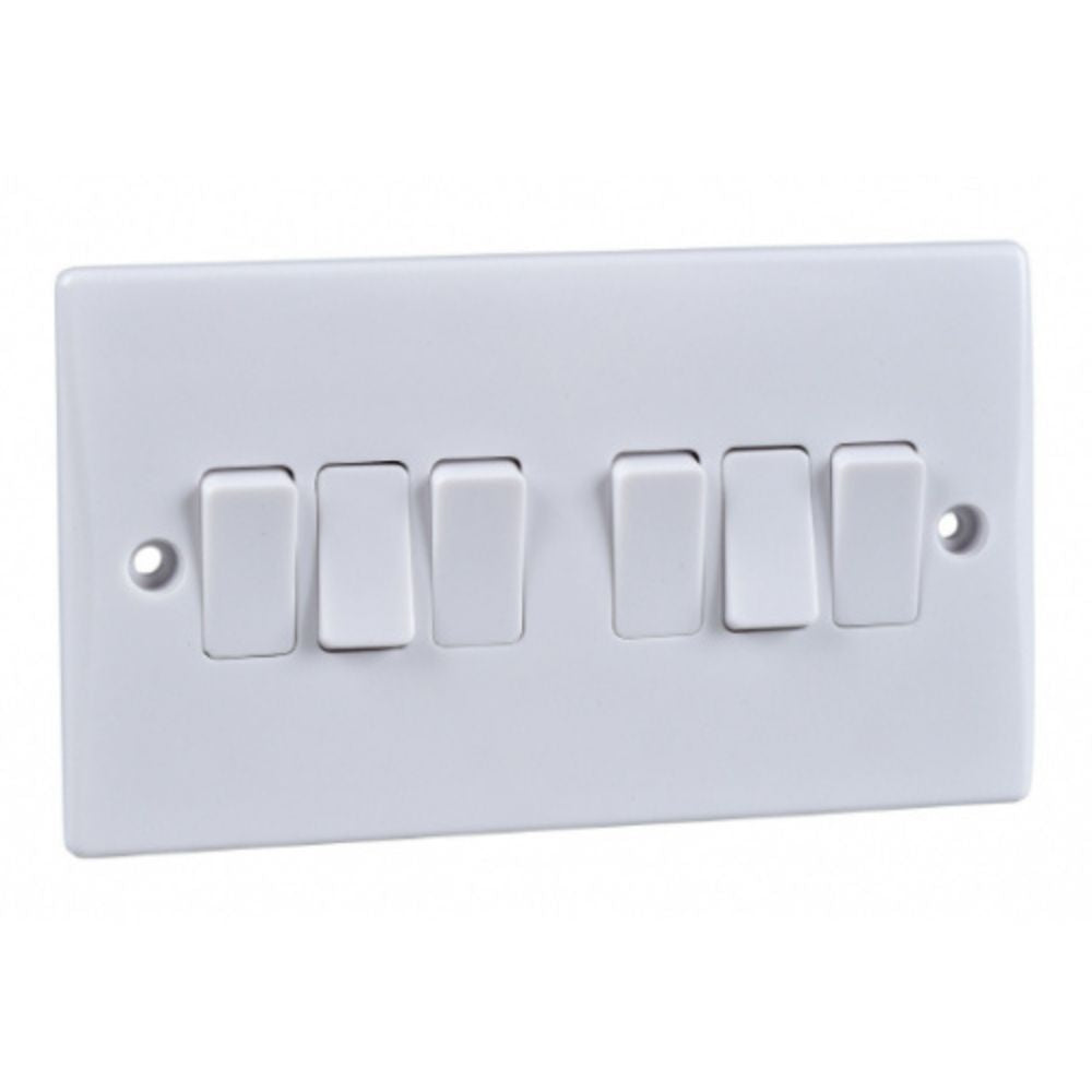 Schneider Slimline Switch (6 Gang 2 Way)