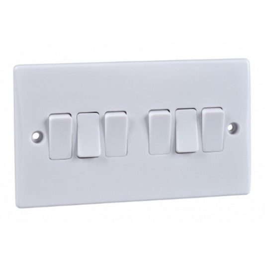 Schneider Slimline Switch (6 Gang 2 Way)