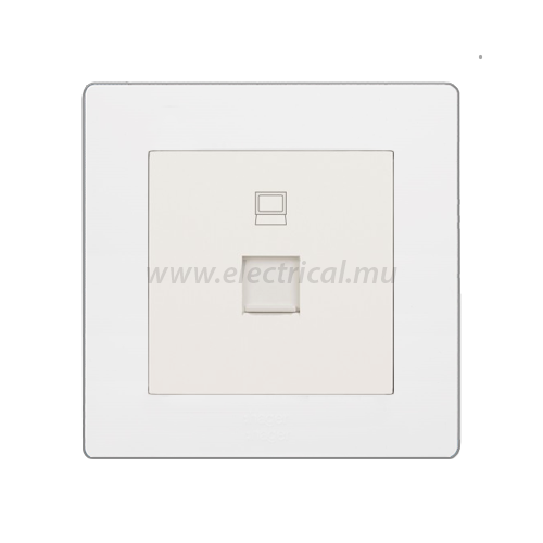 Hager Muse RJ45 Network Socket (1 Module) Cat 6 | Electrical.mu