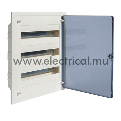 Hager Flush Mounting Enclosures (Transparent Door) - 54 Modules