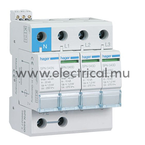 Hager Surge Protectors (SPD) 4P - 40kA