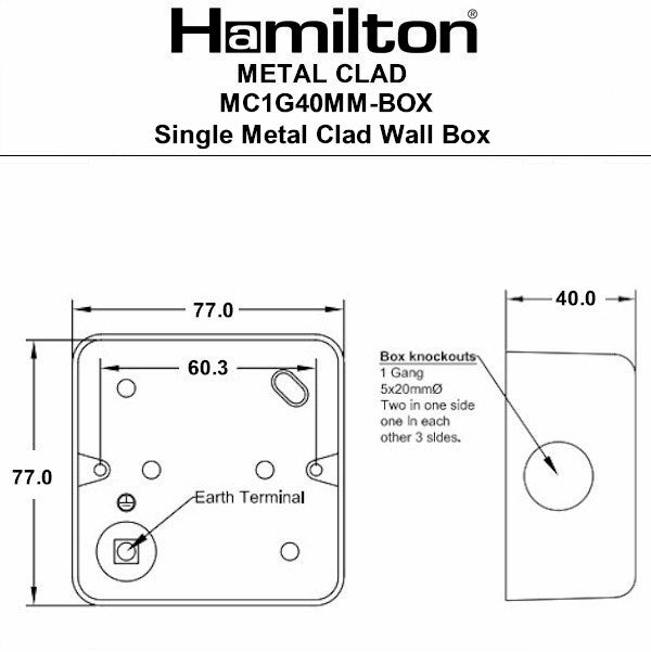 Hamilton Metalclad Back Boxes | Electrical Mauritius