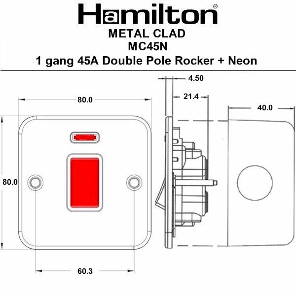 Hamilton Metalclad Double Pole Switch