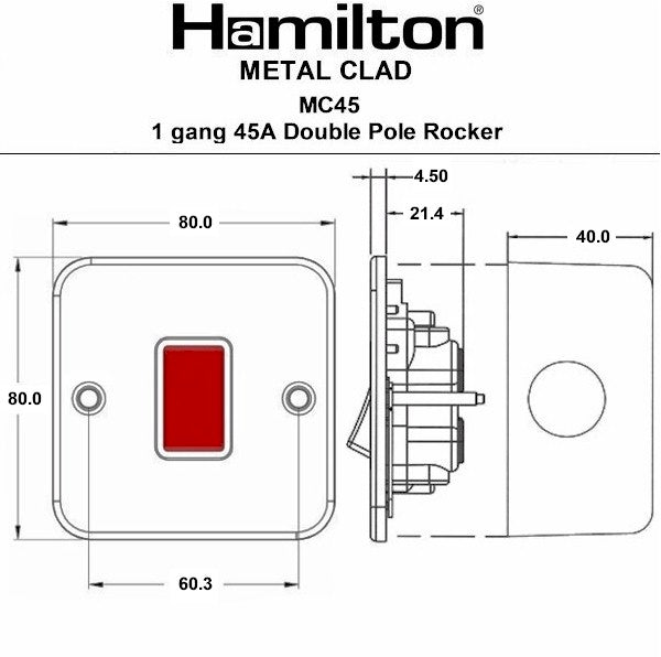 Hamilton Metalclad Double Pole Switch