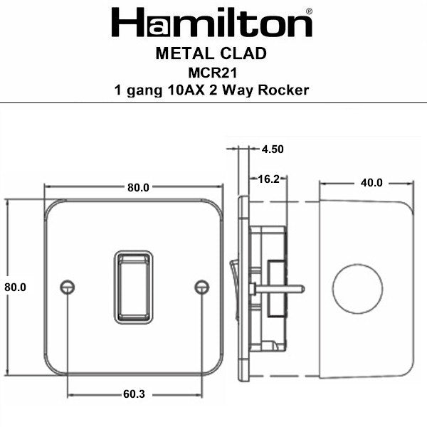 Hamilton Metalclad Rocker Switches