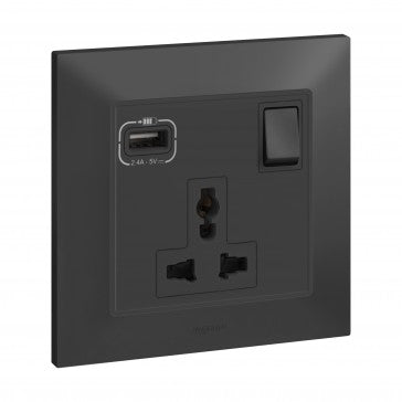 Legrand Belanko S Multistandard Socket with USB Type A (1 Gang)