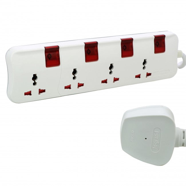 Legrand Multi-Standard Multi-Outlet Extensions 4 x 2P+E - 3m or 5m