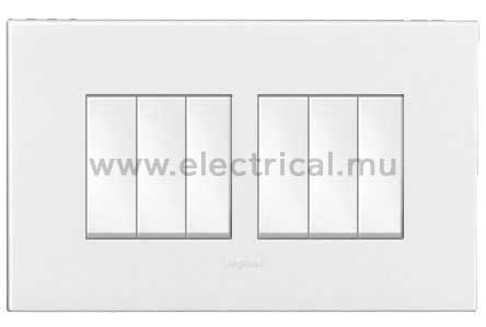 Legrand Arteor 2 Way Switch 10A  - 1 gang to 6 gang (complete with support frame and plate)