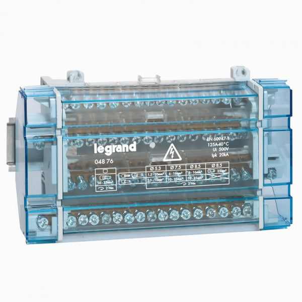 Legrand Monobloc modular distribution block - 4P - 125 A - 17 connections