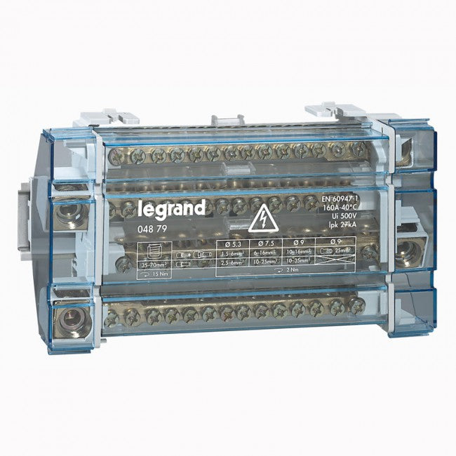 Legrand Monobloc modular distribution block - 4P - 160 A - 15 connections