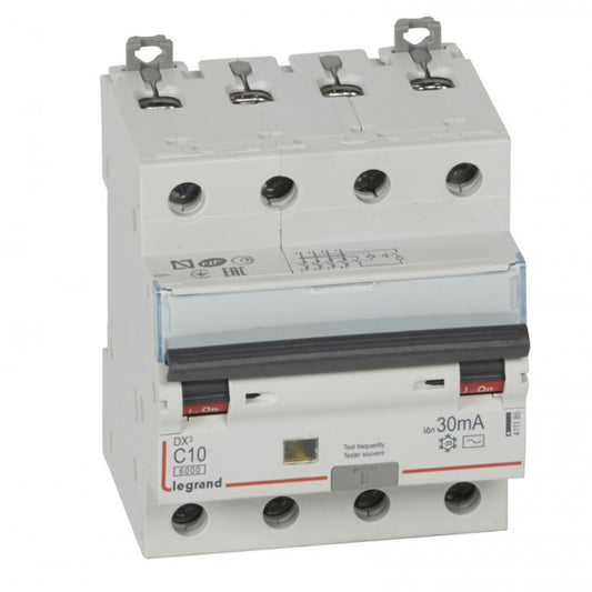 Legrand RCBO DX³ 6000 4P 30mA - 10A