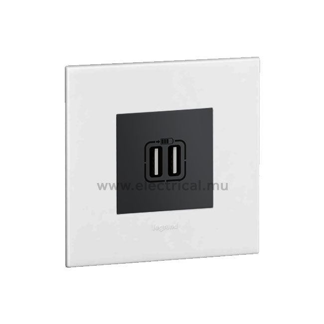 Legrand Arteor Double USB Sockets 5V - Single or Double (with support frame and plate)
