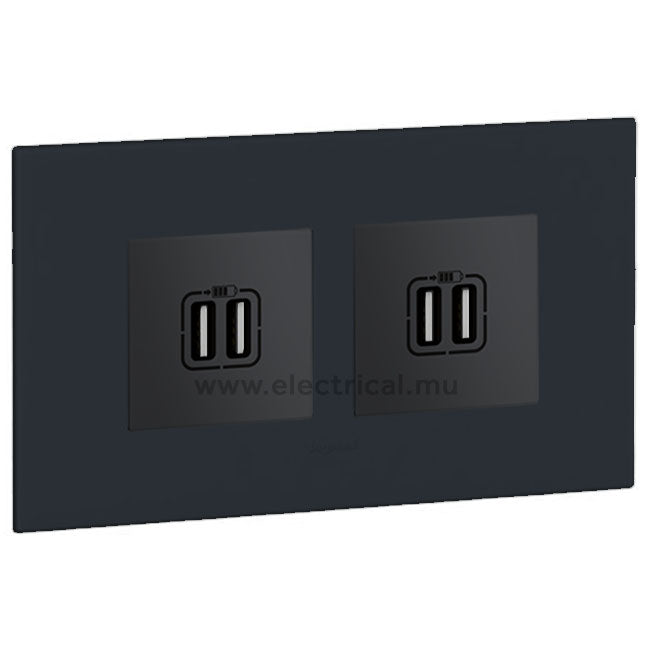 Legrand Arteor Double USB Sockets 5V - Single or Double (with support frame and plate)