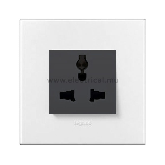 Legrand Arteor Multistandard Socket - Single or Double (with support frame and plate)