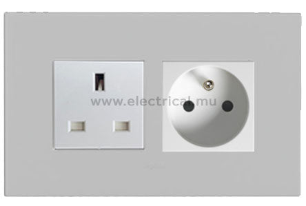 Legrand Arteor Combined Sockets - EN 13A & FR 16A (with support frame and plate)