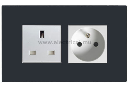 Legrand Arteor Combined Sockets - EN 13A & FR 16A (with support frame and plate)