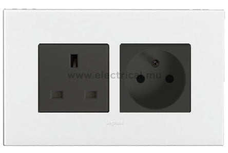 Legrand Arteor Combined Sockets - EN 13A & FR 16A (with support frame and plate)