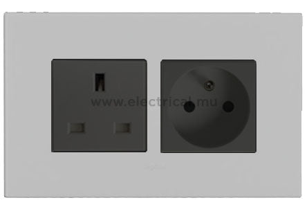 Legrand Arteor Combined Sockets - EN 13A & FR 16A (with support frame and plate)