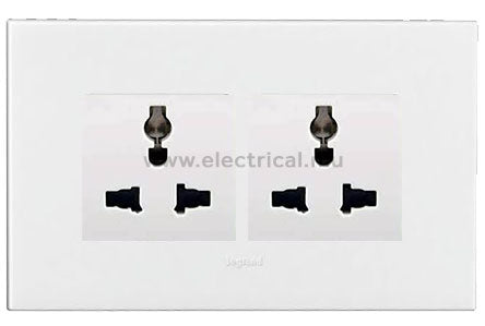 Legrand Arteor Multistandard Socket - Single or Double (with support frame and plate)