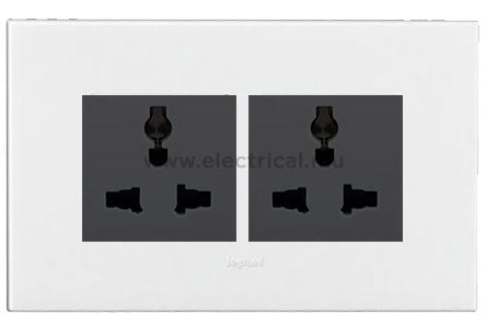 Legrand Arteor Multistandard Socket - Single or Double (with support frame and plate)