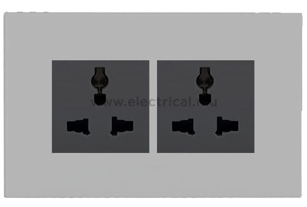 Legrand Arteor Multistandard Socket - Single or Double (with support frame and plate)