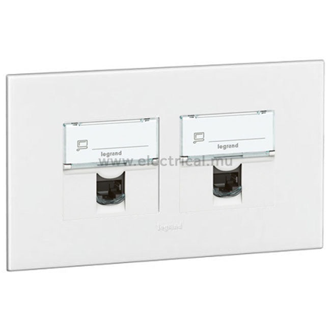 Legrand Arteor RJ45 Sockets Cat6 UTP - Single or Double (with support frame and plate)